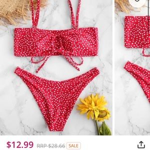 red polka dot bikini